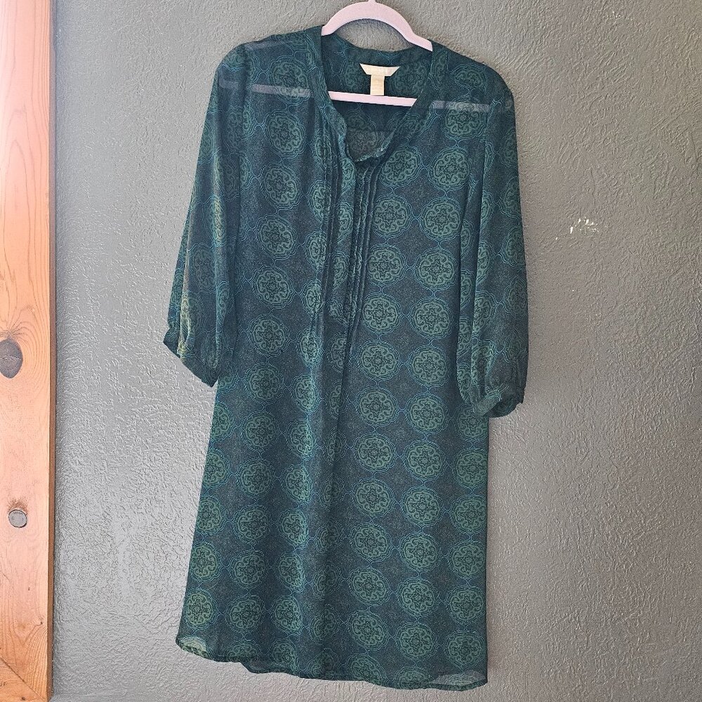 Banana Republic Sheer Green Dress